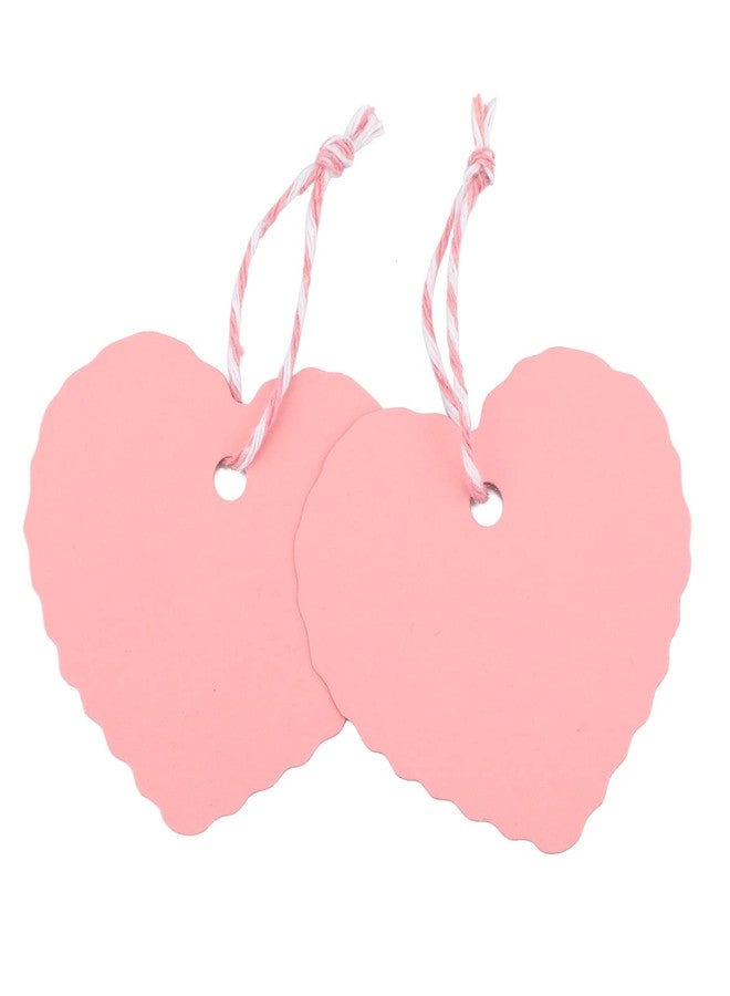 جيجاكرافت مجموعة جيج كرافت من 100 قطعة من بطاقات الهدايا الوردية، بطاقات ورقية على شكل قلب مع خيط، بطاقة فارغة مقاس 2.2 × 2.4 بوصة لعيد الأم، بطاقة تعليق لهدايا الحفلات، بطاقة تغليف هدايا لأعياد الميلاد، وحفلات استقبال المولود، وحفلات الزفاف - Image 1